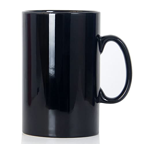 850ml Extra große Keramik Kaffeetasse, Smilatte M017 Classic Porzellan Boss Super Gross Tasse Big Teetasse mit Griff für Büro und Zuhause, Schwarz
