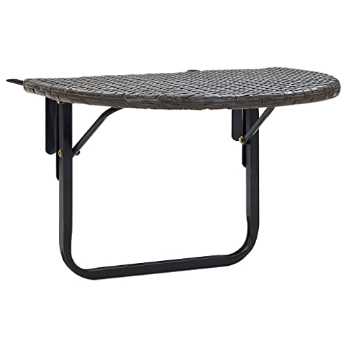 Outdoor Tables Balkontisch braun 60x60x40 cm Polyrattan
