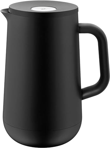 WMF Impulse Thermoskanne 1l, Isolierkanne für Tee oder Kaffee, Druckverschluss, hält Getränke 24h kalt & warm, schwarz