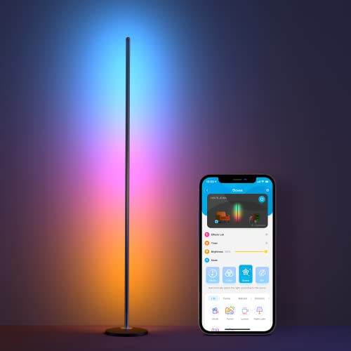 Govee LED Stehlampe, WiFi RGBIC Standleuchte, funktioniert mit Alexa und Google Assistant, App-Steuerung, 16 Millionen Farben, 58 Szenenmodi, Musikmodi, DIY-Modus für Schlafzimmer Wohnzimmer Gaming