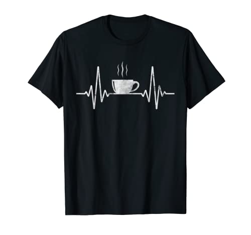Lustiges Herzschlag Kaffee Shirt Kaffeetasse Frequenz T-Shirt