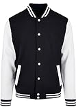 Build Your Brand Herren BB004-Basic College Jacket Jacke, Black/White, 4XL