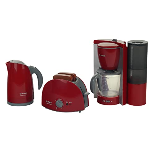 Theo Klein 9580 Bosch Breakfast Set I Kitchen set consisting of toaster, coffee machine and kettle I Toy for Children Aged 3 Years and up