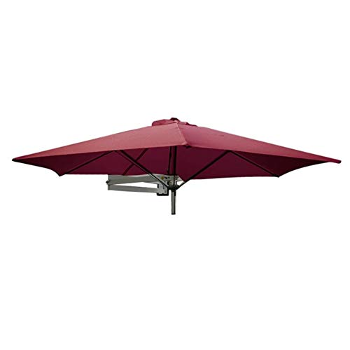 Sonnenschirme Gartenschirm Wand- Patio Regenschirm Mit Metallhalterung - Außen Garten-Yard-Balkon Neigbare Sonnenschutz Regenschirm, Ø 8 Ft / 250cm (Color : Wine Red)