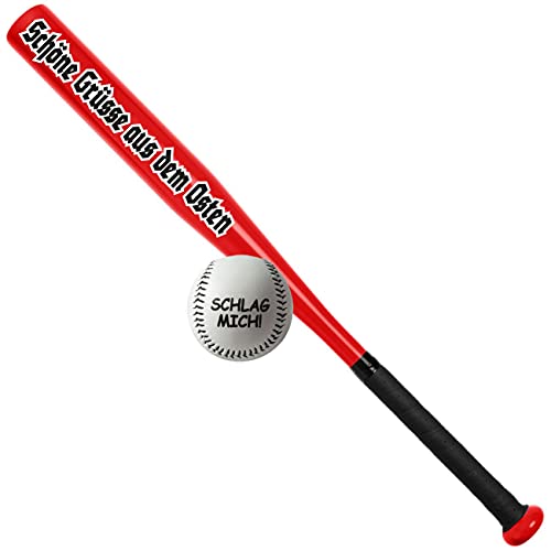 Sportset Baseballschläger ROT mit Ball Schöne Grüsse aus dem Osten Aluminium 26 Zoll
