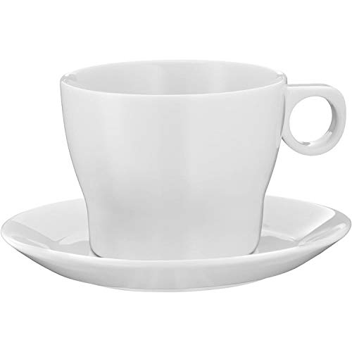 WMF Barista Cafe au Lait Tasse 225ml, Kaffeetasse mit Untertasse, Kaffeeglas, Porzellan, spülmaschinengeeignet