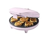 Bestron Waffeleisen für Mini-Cookies-Maker in Tiermotiven, Waffeleisen für Waffel-Kekse, mit Backampel & Antihaftbeschichtung, 700 Watt, Farbe: Rosa