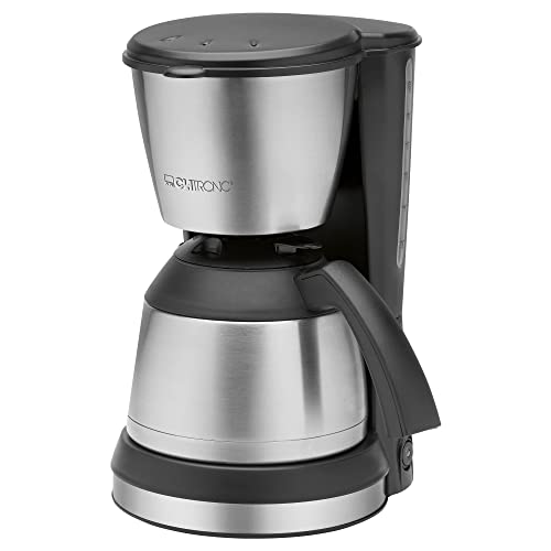 Clatronic KA 3563 Kaffeemaschine, für 8-10 Tassen Kaffee (ca. 1,2 Liter), 800 Watt, inkl. hochwertigen Edelstahlapplikationen, Nachtropfsicherung