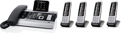 Gigaset DX800A Set mit 4X C430H Mobilteil - VoIP, ISDN, Anrufbeantworter, Bluetooth® ECO DECT