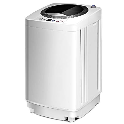 DREAMADE Waschvollautomat Waschmaschine 3,5kg, A+++ Miniwaschmaschine mit Schleuder,Toplader, Pump,6 Model, Miniwaschmaschine vollautomatisch, Weiß