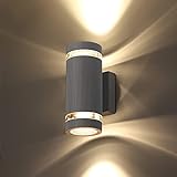 CELAVY Runde LED Wandleuchte Außenleuchte, IP65 Wandlampe aus Aluminium, Wasserdichte Wandbeleuchtung Außenlampe für Innen- und Außenbereich, Außenbeleuchtung mit ETL Zertifikat, Warmweiß