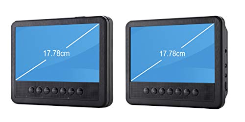 Reflexion DVD7052 tragbarer DVD-Player Auto 17,8 cm (7 Zoll) mit 2 Bildschirmen, USB, Kopfhörer-Ausgang, 12 Volt-Adapter, Halterung Kopfstütze