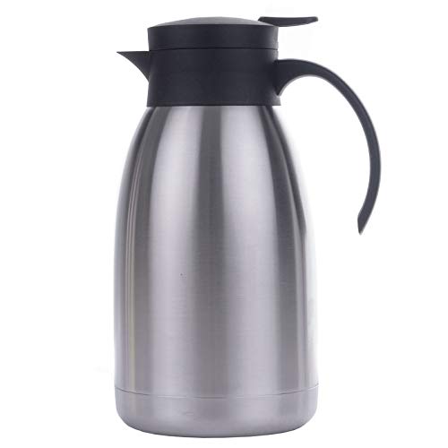 Haushalt International 26076 Isolierkanne Isolierflasche Thermo Kanne Kaffeekanne Edelstahl groß 2 L