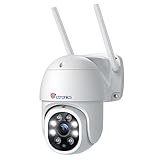 ctronics 2.5K 4MP Überwachungskamera Aussen WLAN, 2560×1440P PTZ WiFi IP Kamera Outdoor mit Automatische Verfolgung, Personenerkennung, Farbiger Nachtsicht, 355°/90° Schwenkbar, Zwei-Wege-Audio, IP66