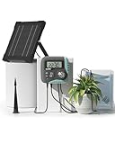 RAINPOINT Solar Bewässerungssystem, 45L/H Automatische Solar Bewässerung mit Programmierbarem Timer, 2600 mAh Akku, für bis zu 15 Garten-, Balkon- und Gewächshaus-Topfpflanzen