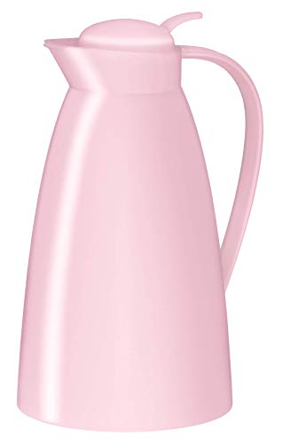alfi Teekanne Eco, Thermoskanne Kunststoff rosa 1l, mit alfiDur Glaseinsatz, 0825.238.100, Isolierkanne hält 12 Stunden heiß, ideal für Tee oder als Kaffeekanne, Kanne für 8 Tassen