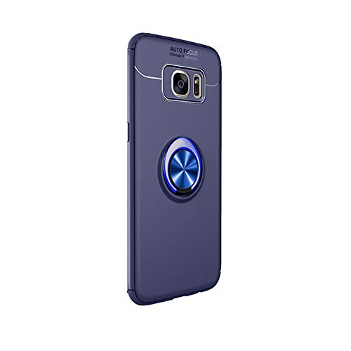 Jeack Für Samsung Galaxy S7 Edge Case Cover, 360°Ring Cooler magnetischer Ring Autohalterung Samsung Galaxy S7 Handyhülle (Samsung Galaxy S7 Edge, Blau + blau)