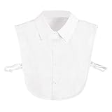 Hanmorlla Frauen Kragen Abnehmbare Hälfte Shirt Bluse Damen Blusenkragen Cotton Kragen Weiß