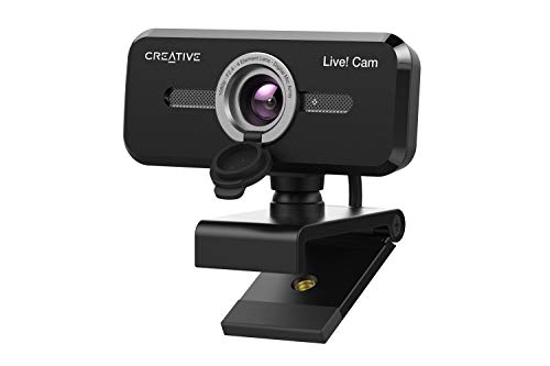 Creative Live! Cam Sync 1080p V2 Full HD-Weitwinkel-USB-Webcam mit automatischer Stummschaltung und Rauschunterdrückung für Videogespräche, verbessertes integriertes Dual-Mikrofon, für Zoom, Skype