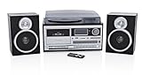 Weltbild Kompaktanlage DAB+ mit Plattenspieler – Digitalradio, CD, Kassette, USB, SD/MMC – Inkl. Fernbedienung, 3 Geschwindigkeiten, MP3-Funktion