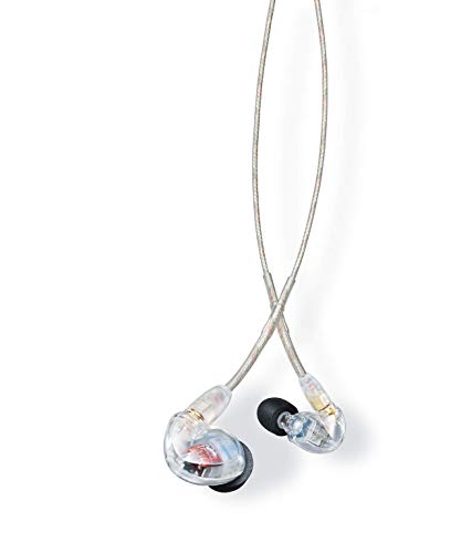 Shure SE425-CL Professionellen Ohrhörer mit Sound-Isolating-Design, zwei High-Definition-MicroDrivern und transparentem Kabel mit 3,5-mm-Klinke für präzisen und natürlichen Klang