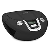 TechniSat Viola CD-1 - tragbarer Stereo CD-Player, Boombox mit praktischem Tragegriff (Radio für Kinder, UKW Radiotuner, Bluetooth-Empfang, 2 x 1 W RMS-Leistung, Netz- und Batteriebetrieb) schwarz