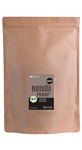 Wohltuer Bio Reishi Pulver | Vitalpilz Pulver für Reishi Tee, Reishi Kaffee oder Reishi Latte 200g aus fairem Handel