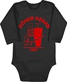 Shirtracer Baby Karneval und Fasching Kostüm - Original Döner Kebab Logo - 3/6 Monate - Schwarz - Baby döner - BZ30 - Baby Body Langarm