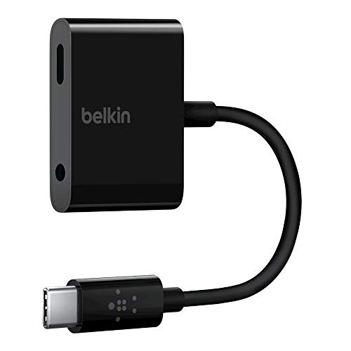 Belkin Adapter USB-C 3,5 mm RockStar Audio + Aufladen (USB-C Audio Adapter für Google Pixel 3 / 3XL, iPad Pro, Samsung Galaxy S20 / S20 +, S20 Ultra, Note 10/10 +, S10 / S10 + usw.)