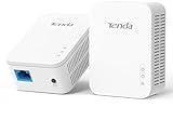 Tenda PH3 Powerline Adapter Kit, 1000Mbit/s Homeplug AV2, 2 Gigabit LAN Ports, Plug&Play, Internet per Steckdose über Ihre Stromleitung, energiesparend weiß