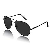 URAQT Sonnenbrille Herren, Retro Polarisierte Pilotenbrille Sonnenbrille damen Frauen mit 100% UV Schutz, 2022 New Mode Sonnenbrille Unisex für Fahren/Angeln/Reise/Outdoor Golf, Schwarz