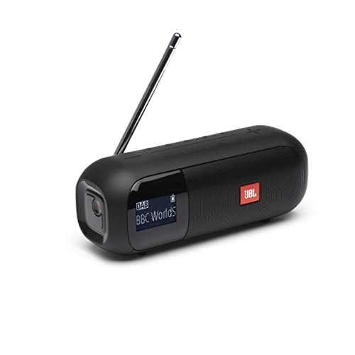 JBL Tuner 2 Radiorekorder in Schwarz – Tragbarer Bluetooth Lautsprecher mit MP3, DAB+ & UKW Radio – Kabelloser Musikgenuss von bis zu 12 Stunden