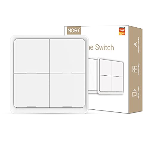 MOES ZigBee Wireless 12 Scene Switch, Drucktasten schalter, Tuya ZigBee Hub erforderlich, inklusive Batterie, kompatibel mit Smart Life APP und Tuya Gerät, Weiß