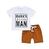 Baby Boy Sommer Kleidung Kurzarm Mama's Little Man Print T Shirt Tops Shorts Junge Casual Outfits Halloween Kostüm 98 Junge (White, 18-24 Months)