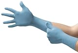 Ansell TouchNTuff 92-670 Nitril Einweghandschuhe Puderfrei, Professionelle Schutzhandschuhe für Chemie und Mechanik, Lebensmittel Einmalhandschuhe, Latexfrei, Blau, Größe XL (100 Handschuhe)