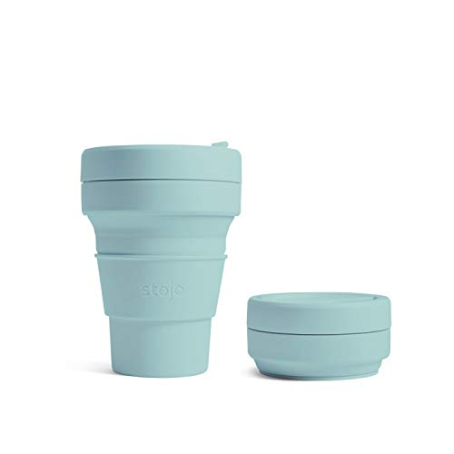 STOJO Pocket Cup Aquamarine Tasse, faltbar, für Erwachsene, Unisex, mehrfarbig, Einheitsgröße, 1 Stück (1er Pack)
