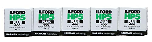 Ilford HP5 Plus Schwarzweißfilm, 35mm, 36 Belichtungen pro Rolle, 5 Rollen