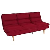 Mendler Schlafsofa HWC-M79, Gästebett Schlafcouch Couch Sofa, Schlaffunktion Liegefläche 180x110cm - Stoff/Textil Bordeaux