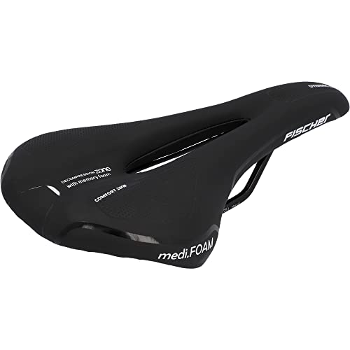 FISCHER Fahrrad Sattel MTB Memory Foam R.e.Med, Fahrradsattel für Mountainbike, besonders leicht, extrem bequem, schwarz