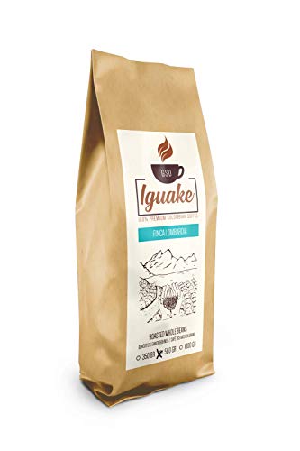 Iguake Coffee 500gr | Premium Kaffee ganze Bohnen 100% Arabica aus Kolumbien | Familienbetrieb - Single Origin Kaffeebohnen - Nachhaltige eigene Plantage im Hochland - Kräftiges Aroma