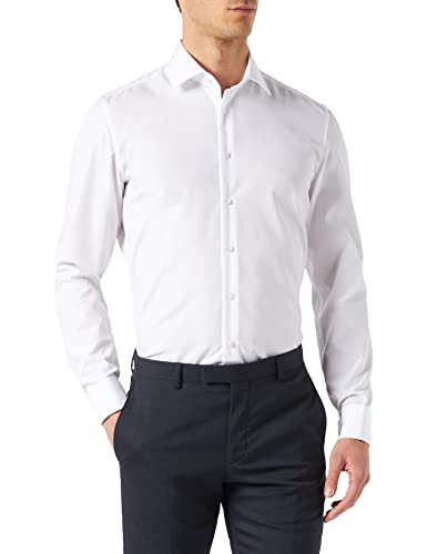 Seidensticker Herren Seidensticker Herenoverhemd Slim Fit66 Businesshemd, Weiß (Weiß 01), 40 EU