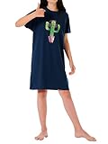 Schiesser Mädchen Organic Cotton Nachthemd, 803 - dunkelblau, 152