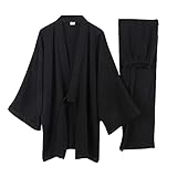 Japanische Kimono Loose Casual Home Pyjamas für Herren Nachtwäsche Größe XL O35