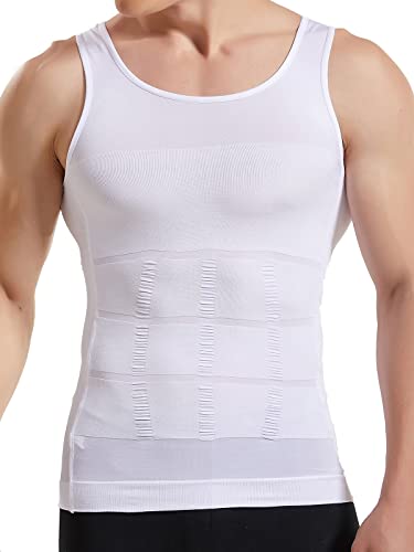 HANERDUN Kompressionsunterwäsche | Herren Tanktop | figurformendes Unterhemd für Männer | Sport Fitness | T-Shirt Bodyshaper Bauchweg