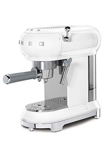 SMEG ECF01WHEU Kaffeevollautomat, Das Thermoblock-Heizungssystem Espresso-Kaffeemaschine ermöglicht einen schnellen Start und eine präzise Temperaturkontrolle für das Aufbrühen von Kaffee, Weiß