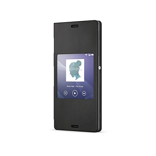 Sony Smart Style Hülle Cover Case Kompatibel mit Xperia Z3 Compact Smartphone - Schwarz