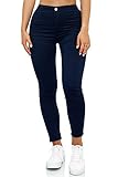 Elara Damen Jeans High Waist Slim Fit Chunkyrayan JS710-3 Blau 36 (S)