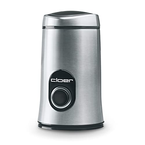 Cloer 7579 Elektrische Kaffeemühle / 150 W / für 50 g Kaffeebohnen / mattiertes Edelstahlgehäuse
