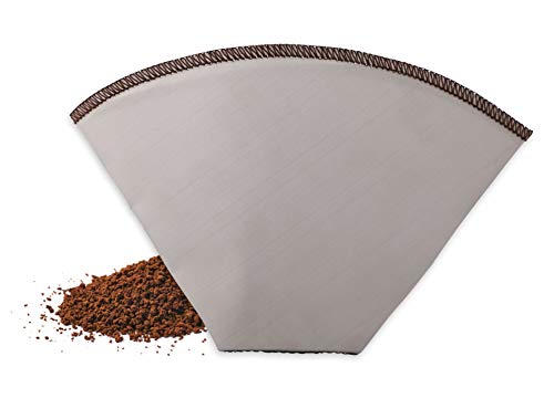 Weis Kaffeedauerfilter faltbar Gr. 2 Edelstahlgewebe Geschmacksneutral, Maße: 14,5cm x 9,3cm x 0,1cm, 18952