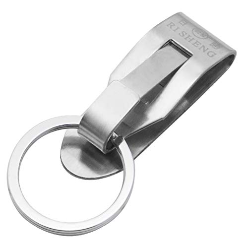 S-TROUBLE Edelstahl-Schlüsselring-Sicherheitsclip am Hochleistungsgürtel Schlüsselclip-Gürtel Schlüsselbund 2 Abnehmbarer Schlüsselring-Schlüsselhalter